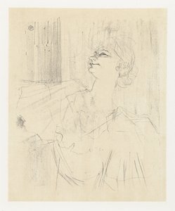 Portret af skuespillerinden Yvette Guilbert i A Ménilmontant de Bruant Yvette Guilbert A Menilmontant de Bruant Yvette Guilbert: Engelsk serie (serietitel) af Henri de Toulouse Lautrec