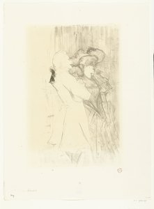 Portræt af sangerinde Marcelle Lender og sangerinde Numa Auguez i operette La Chanson de Fortunio Lender og Aguez af Henri de Toulouse Lautrec