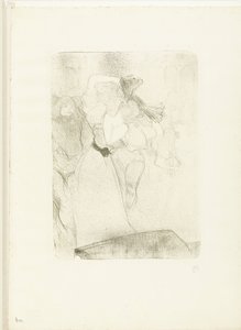 Portræt af sangerinden Marcelle Lender, der danser boléro i operaen Chilpéric Lender de dos dansant le bolero af Henri de Toulouse Lautrec