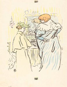 To kvinder foran et spejl. af Henri de Toulouse Lautrec