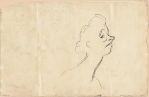 Yvette Guilbert (recto) Tre-kvarts undersøgelse af Yvette Guilbert (verso) af Henri de Toulouse Lautrec
