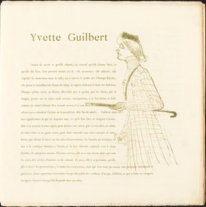 Yvette Guilbert af Henri de Toulouse Lautrec