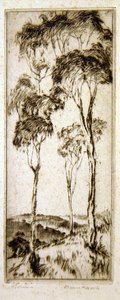 Gummitræer (ætsning) af Henri van Raalte