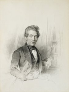 Portræt af Louis Johannes Herckenrath, konsul i Texas, 1843 (kridt, estompe, blyant og akvarel)