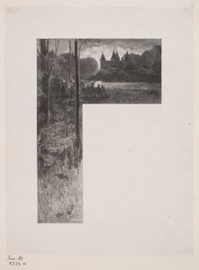 Danish: Illustration til Christian Winther, "Hjortens Flugt" af Henrik Bornemann