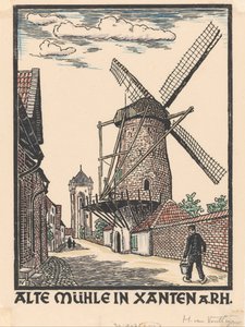 Vindmølle i Xanten af Henriëtte van Hove (signed by artist)
