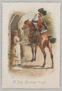 En skål for dig, smukke pige! En glædelig jul til dig (julekort) af Henry Payne