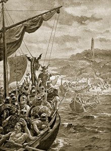 Et angreb af danskerne på Irland, illustration fra 