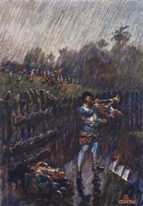 En alarm, for sent! (farve litho) af Henry (after) Sandham