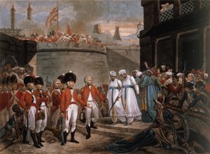 The Surrender of Two Sons of Tippoo Sahib (1749-99) som gidsler som erstatning for krigen mod Storbritannien
