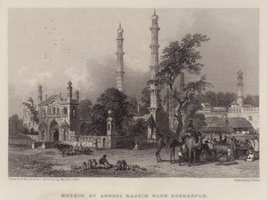 Abdul Rahim Khans moske, Burhanpur (farve litho)