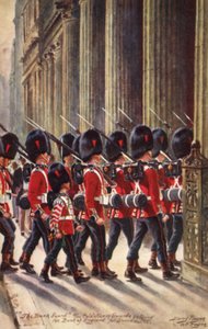 Coldstream-vagter går ind i Bank of England til vagttjeneste af Henry A. Payne