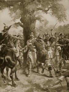 St. Edmund Slain by the Danes, 870 AD, illustration fra 
