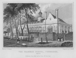 The Grammar School, Tunbridge, Kent (gravering) af Henry Adlard