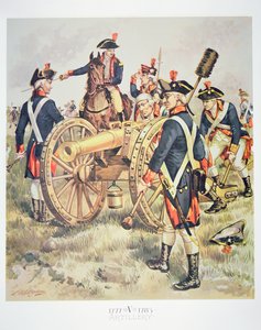 American Continental Army: Artillery Uniforms of 1777-83 (akvarel på papir)