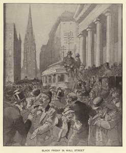 Black Friday på Wall Street (litho) af Henry Alexander (after) Ogden
