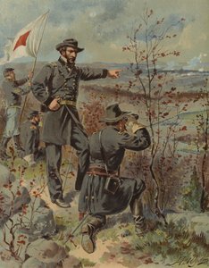 General Sherman ved Kenesaw Mountain, Georgia, amerikansk borgerkrig, 4. oktober 1864 (chromolitho) af Henry Alexander (after) Ogden