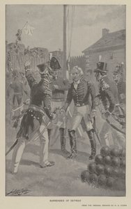 Overgivelse af Detroit (litho) af Henry Alexander (after) Ogden