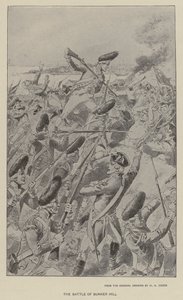 Slaget ved Bunker Hill (litho) af Henry Alexander (after) Ogden
