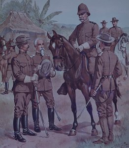 Spansk-amerikansk krig 1898, amerikanske tropper, bereden Gen Lawton, Commander Second Division, 5th Army Corps, i Cuba af Henry Alexander Ogden