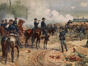 The Siege of Atlanta, 28. juli-2. september 1864 (farve litho) af Henry Alexander Ogden