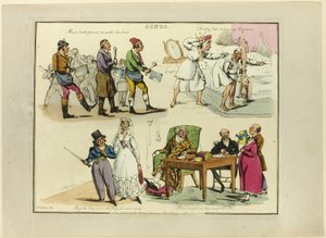 Plade fra illustrationer til populære sange af Henry Alken