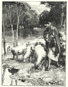 En hyrde og hans flok i Anti-Libanon (litho)
