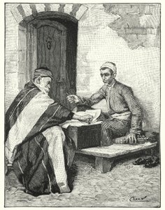 En østlig forfatter, der forsegler et brev (litho) af Henry Andrew Harper