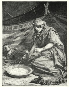 Interiør af beduintelt (litho) af Henry Andrew Harper