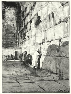Jødernes klagested, Jerusalem (litho) af Henry Andrew Harper