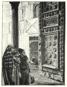 Metaldør til den store moské i Damaskus (litho) af Henry Andrew Harper