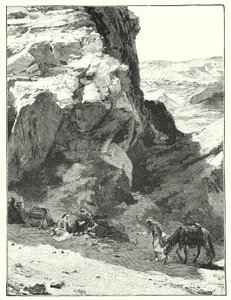 Skyggen af en stor klippe, nær War Sabo (litho)