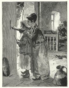 Vedtægter og love på dørstolpen til jødens hus (litho) af Henry Andrew Harper