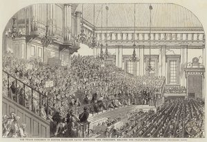 Fredskongressen i Exeter Hall, Sir David Brewster, præsidenten, læser åbningstalen