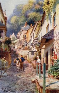 High Street, Clovelly (farvelitografi)