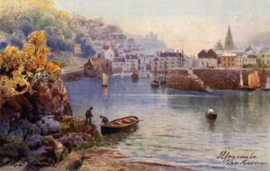 Havnen, Ilfracombe (farvelitografi)