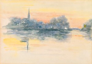 Kirke og sø af Henry Bacon