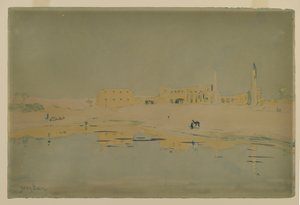 Ruinerne af Luxor (wc på papir) af Henry Bacon