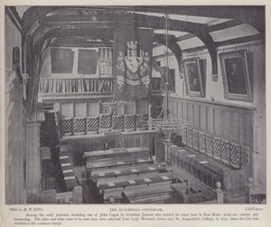 Interiør af Guildhall, Canterbury, Kent (s/h foto) af Henry Beauchamp Collis