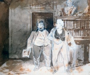 To tegn, c1825-1877 af Henry Bonaventure Monnier