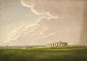 The Grand Antediluvian Temple of Stonehenge: i sin oprindelige tilstand fra nord, 1824-1839 af Henry Browne