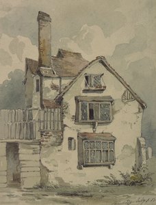 Et gammelt hus i Cambridge (wc på papir) af Henry Cave