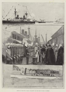 Ankomst af kongen af Siam, Hans Majestæt og hertugen af York til Spithead af Henry Charles Seppings Wright