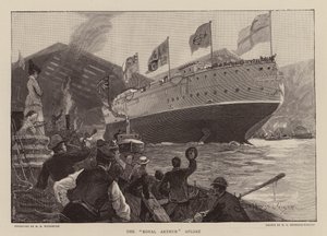 HMS Royal Arthur til søs (gravering) af Henry Charles Seppings Wright