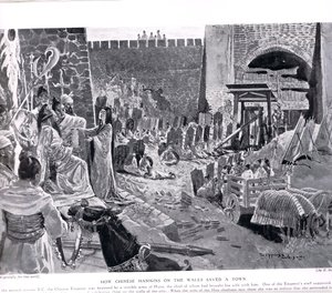 Hvordan kinesiske dukker på en væg redder en by, illustration fra 