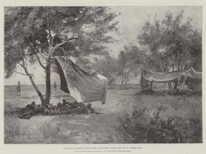 Forposter af Seaforth Highlanders, der bivuackerer i løbet af dagen ved Modder River
