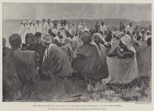 Den britiske ekspedition fra Accra til guldkystens bagland, Palaver med Amrahia af Henry Charles Seppings Wright