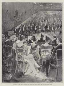 The March of the Men of Harlech, det walisiske kor synger foran dronningen på Windsor Castle af Henry Charles Seppings Wright