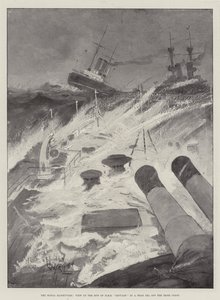 Sømanøvrerne, udsigt over stævnen af HMS Repulse in a Head Sea ud for den irske kyst af Henry Charles Seppings Wright