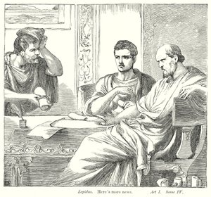 Antonius og Kleopatra (kobberstik) af Henry Courtney (after) Selous
